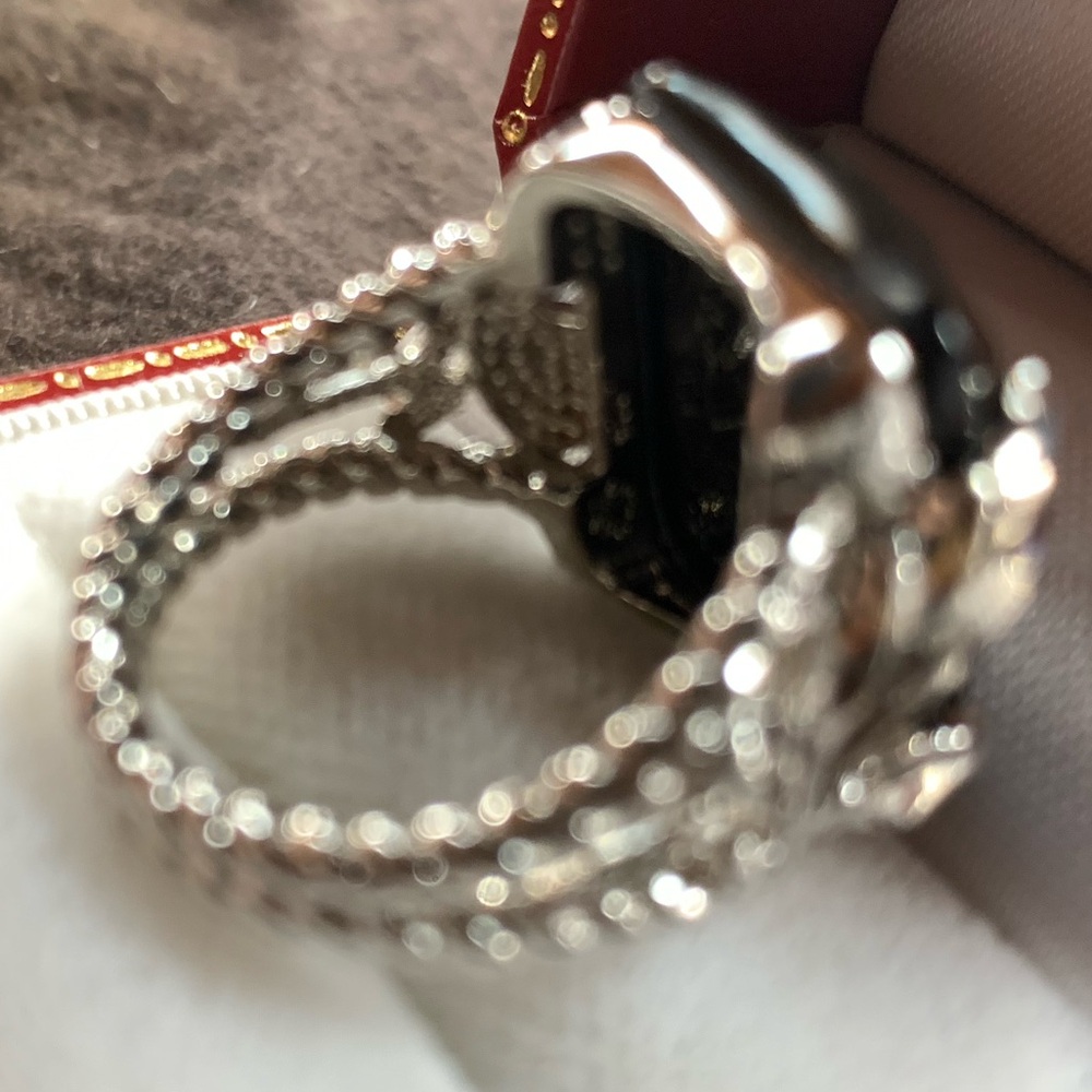 NEW Sterling Silver ONYX LARGE Faceted Cut Twisted Ring Joya Judy Crowell SIZE 8 - Picture 11 of 16